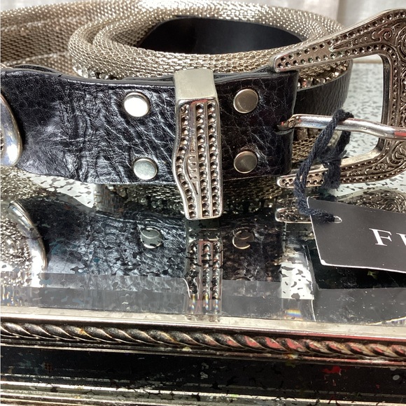 NWT Furla Rhinestone & Chain mesh belt main image 7